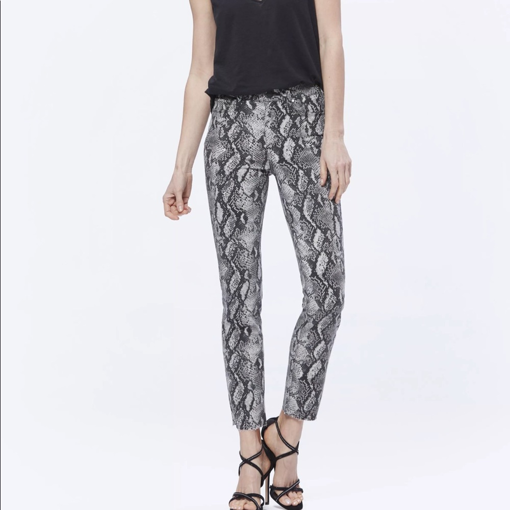 Hoxton Raw Hem Snake Print High-Rise Slim Jeans - Picture 2 of 13